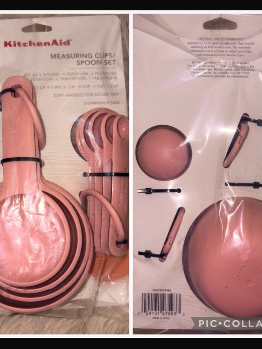 KitchenAid Rose Pink Measuring Cup and Spoon Set